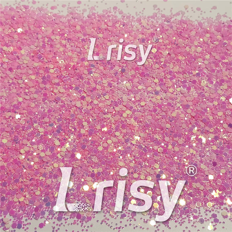 Fluorescent Pink To Pink In The Dark Iridescent Pink Noctilucent Glitter YG333