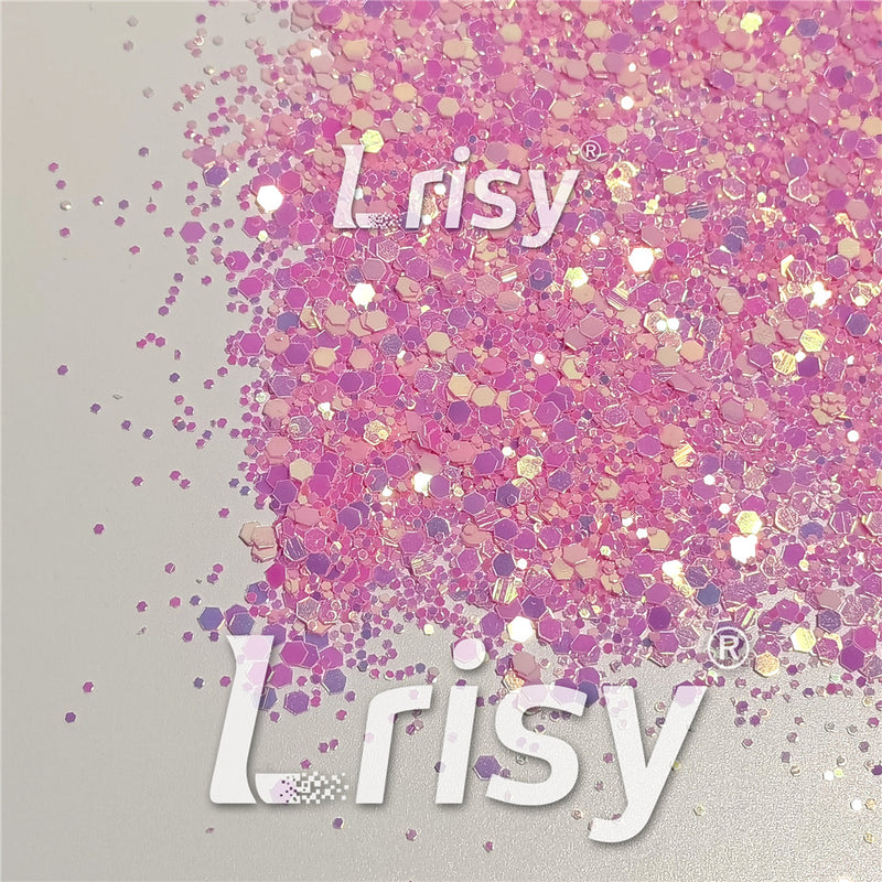 Fluorescent Pink To Pink In The Dark Iridescent Pink Noctilucent Glitter YG333