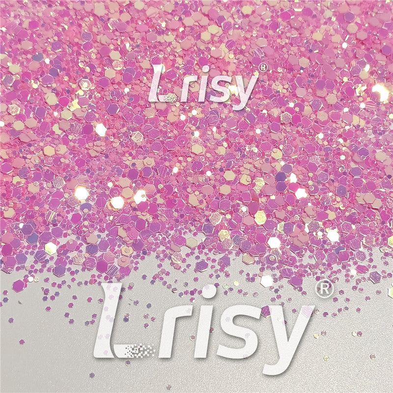 Fluorescent Pink To Pink In The Dark Iridescent Pink Noctilucent Glitter YG333