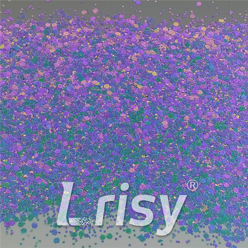 Mixed Glow In The Dark (Reflect Light At Night) Black To Purple Glitter FC-FG1000