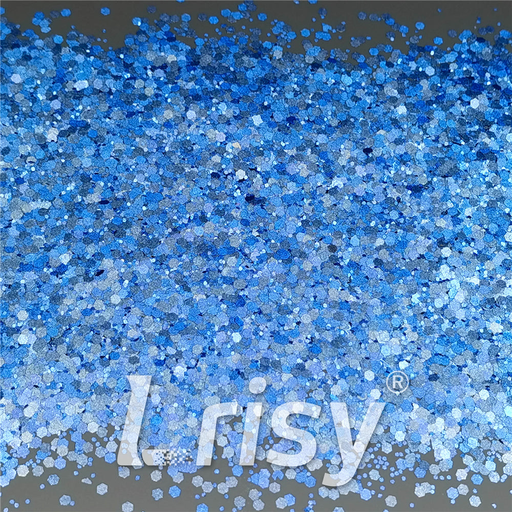 Mixed Glow In The Dark (Reflect Light At Night) Sea Blue To Sky Blue Glitter FC-FG715