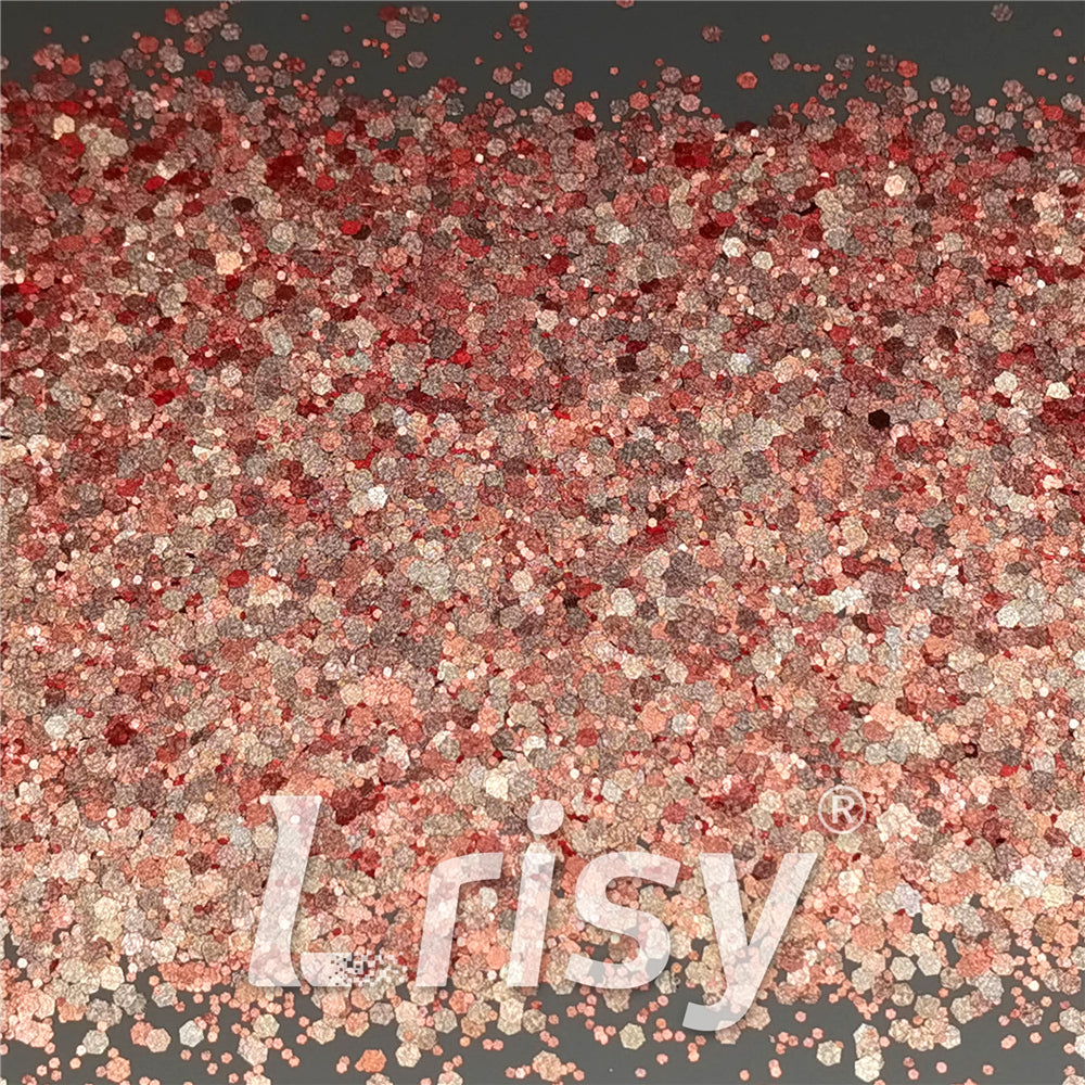 Mixed Glow In The Dark (Reflect Light At Night) Red Glitter FC-FG300