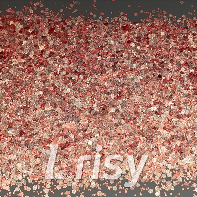 Mixed Glow In The Dark (Reflect Light At Night) Red Glitter FC-FG300