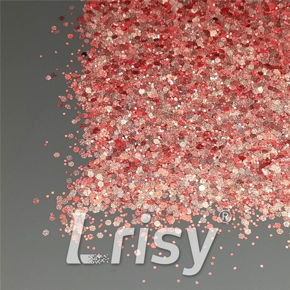 Mixed Glow In The Dark (Reflect Light At Night) Red Glitter FC-FG300