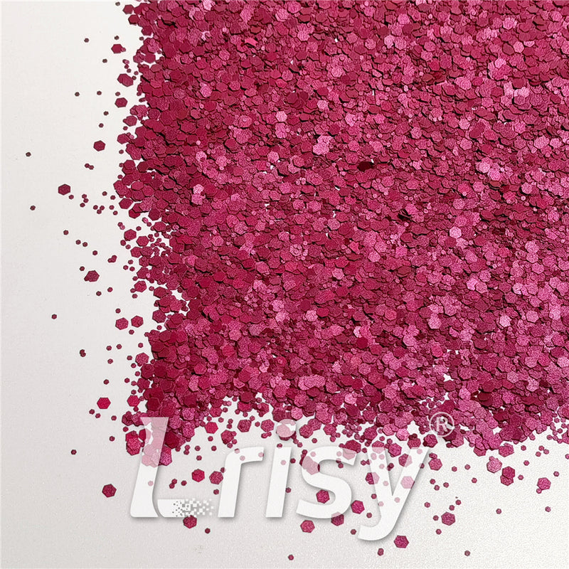 Mixed Glow In The Dark (Reflect Light At Night) Rose Red To Pink Glitter FC-FG912