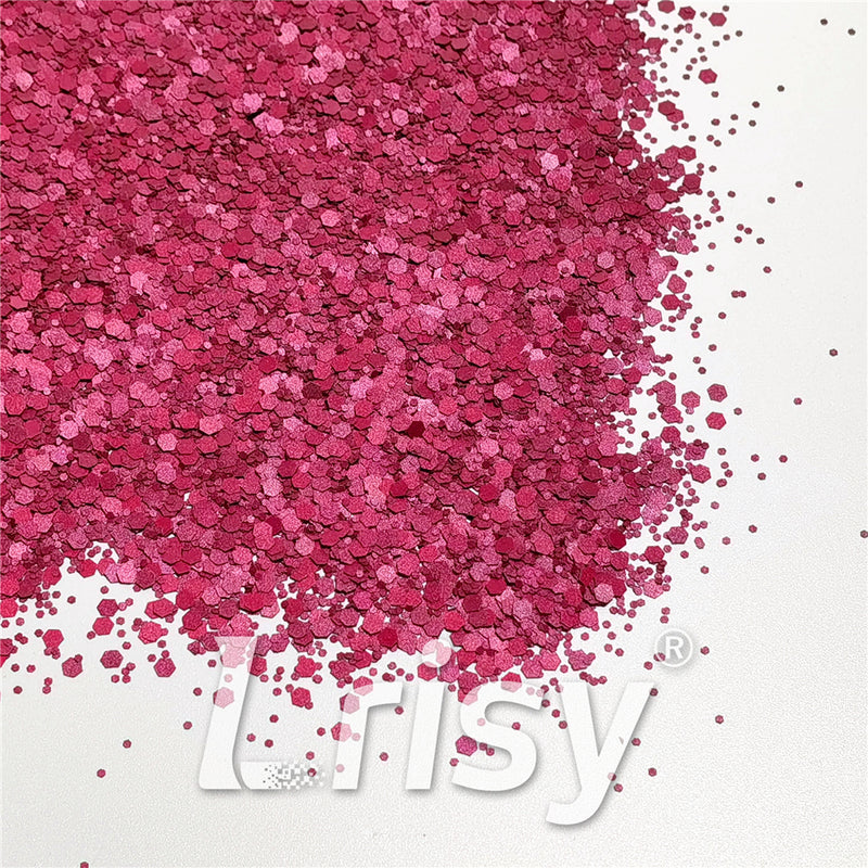 Mixed Glow In The Dark (Reflect Light At Night) Rose Red To Pink Glitter FC-FG912