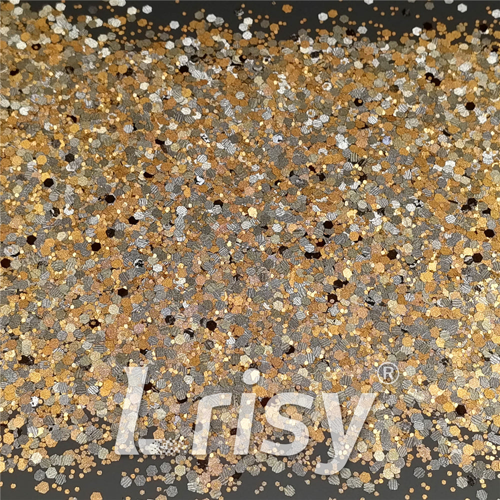 Mixed Glow In The Dark (Reflect Light At Night) Brown To Gold Glitter FC-FG400