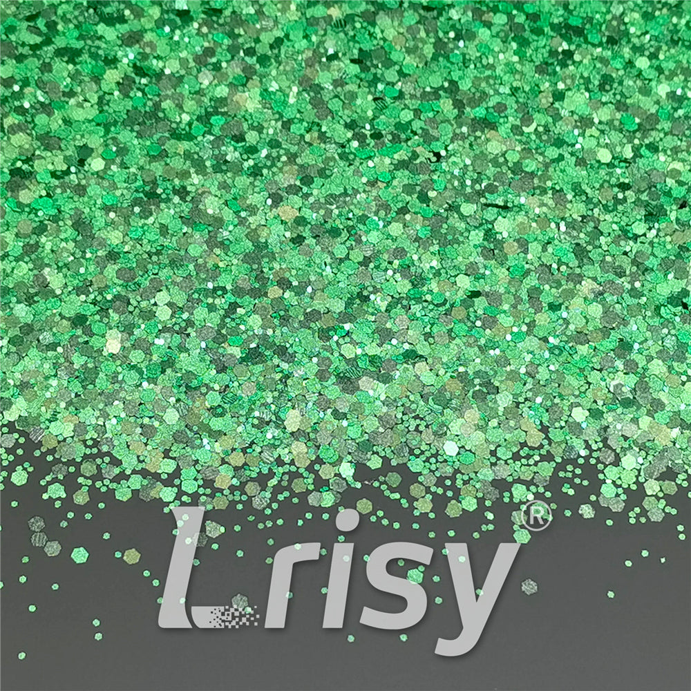 Mixed Glow In The Dark (Reflect Light At Night) Green Glitter FC-FG600