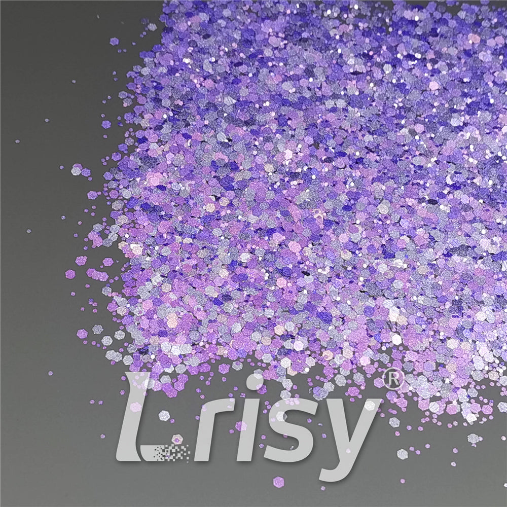 Mixed Glow In The Dark (Reflect Light At Night) Purple Glitter FC-FG800