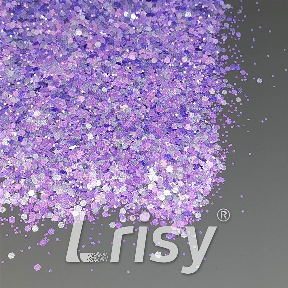 Mixed Glow In The Dark (Reflect Light At Night) Purple Glitter FC-FG800