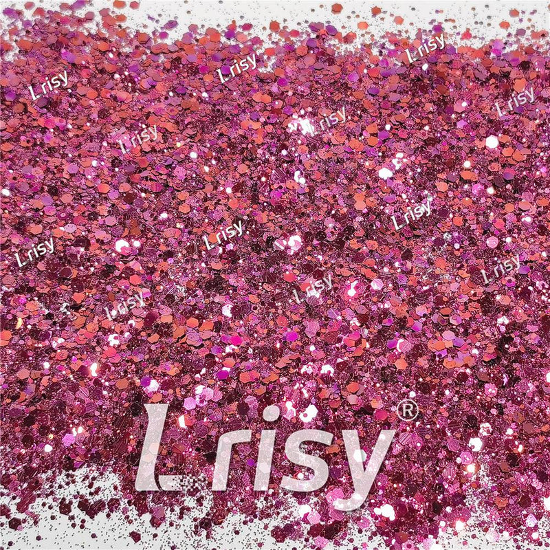 General Mixed Rose Red To Pruple Iridescent Glitter FC-E8061