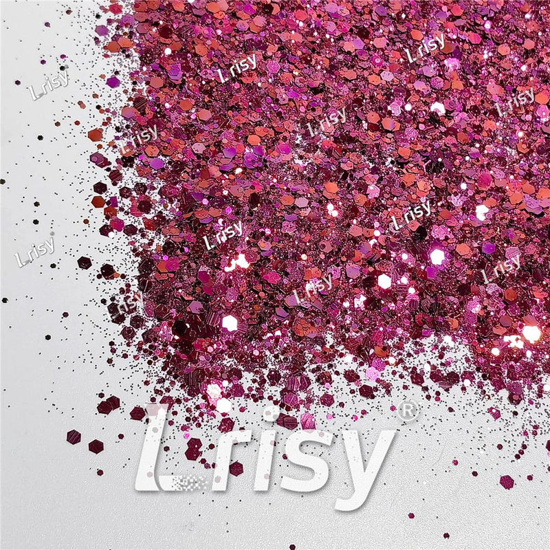 General Mixed Rose Red To Pruple Iridescent Glitter FC-E8061