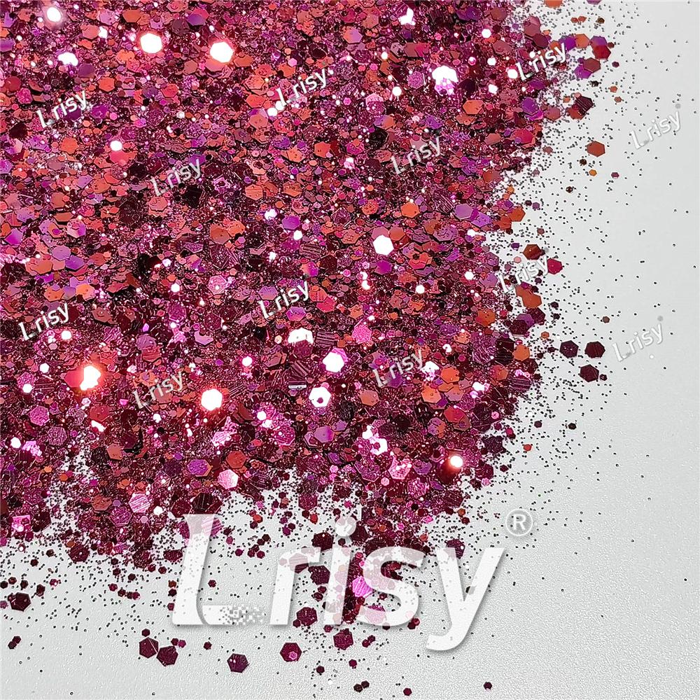 General Mixed Rose Red To Pruple Iridescent Glitter FC-E8061