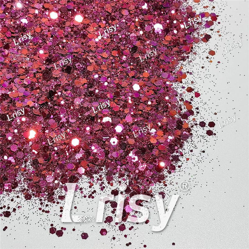 General Mixed Rose Red To Pruple Iridescent Glitter FC-E8061