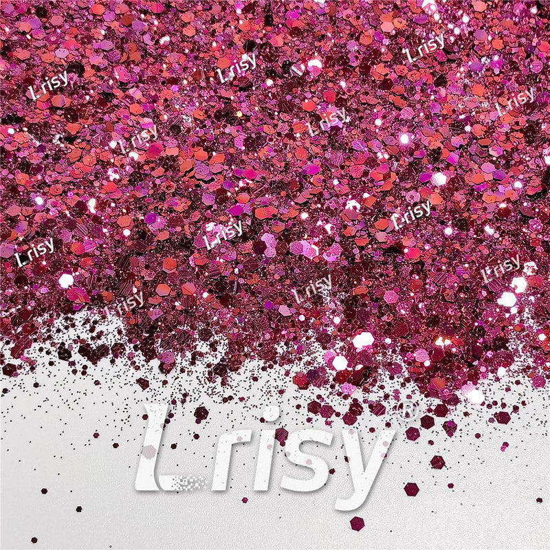 General Mixed Rose Red To Pruple Iridescent Glitter FC-E8061