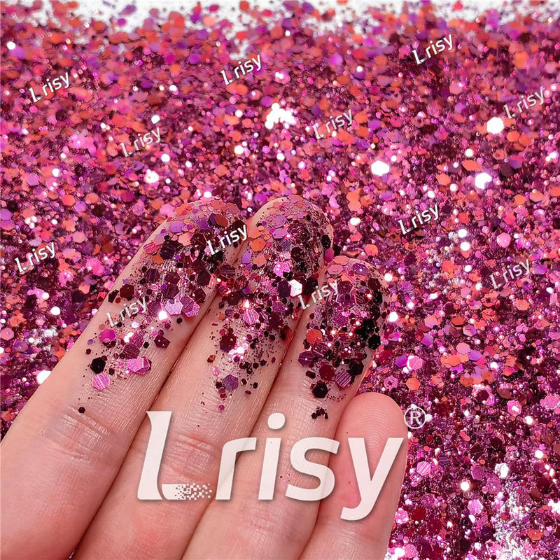 General Mixed Rose Red To Pruple Iridescent Glitter FC-E8061