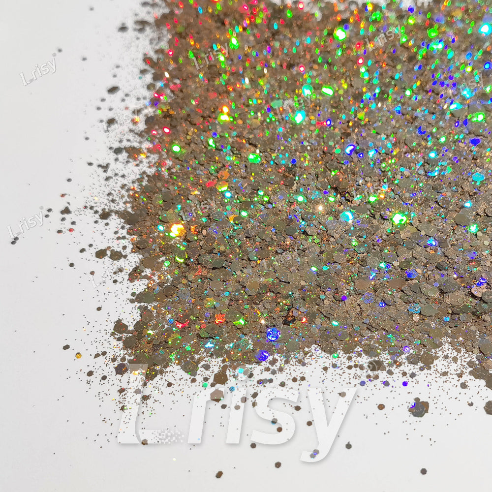 General Mixed High Holographic Sand Gold Cosmetic Grade Glitter SLG002