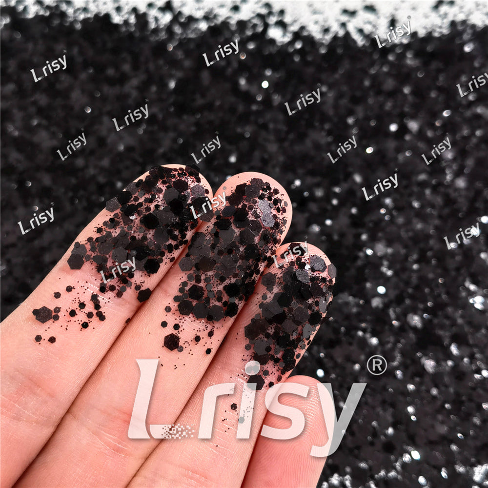 General Mixed Black Pearl Glitter Pure Color B01000A