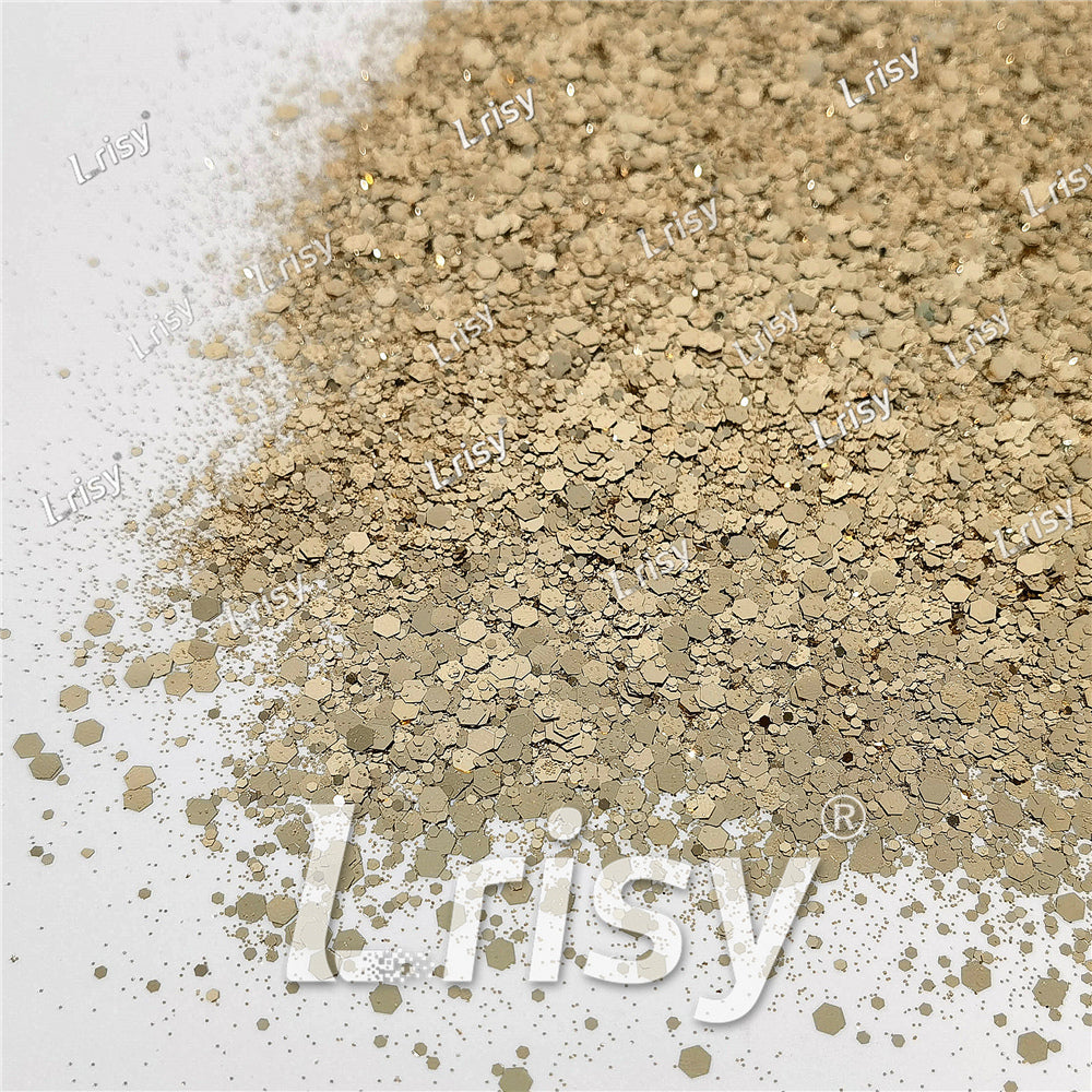 General Mixed Champagne Gold Glitter Pure Color B0212