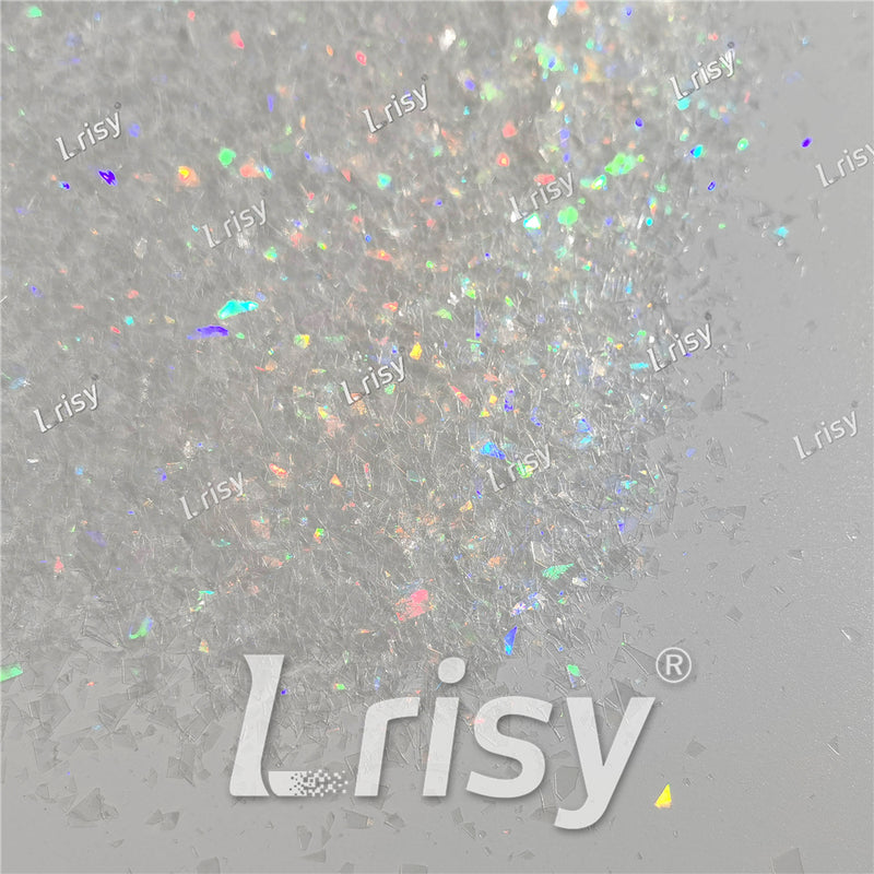 Translucent Holographic White Confetti Glitter Flakes Shards LB01100 4x4