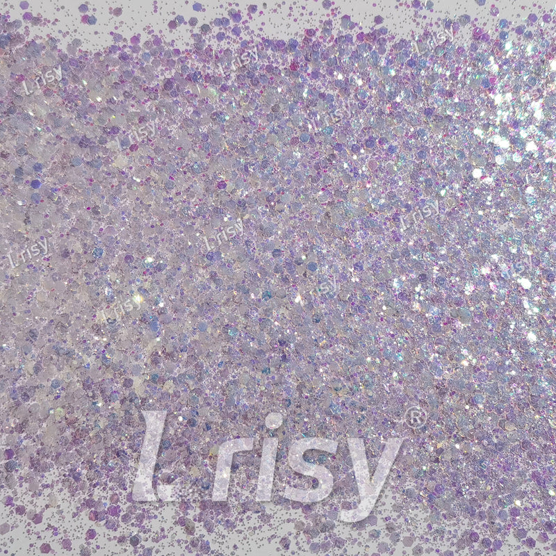 Mixed Dream Pink And White Iridescent Solvent Resistant Glitter S321A