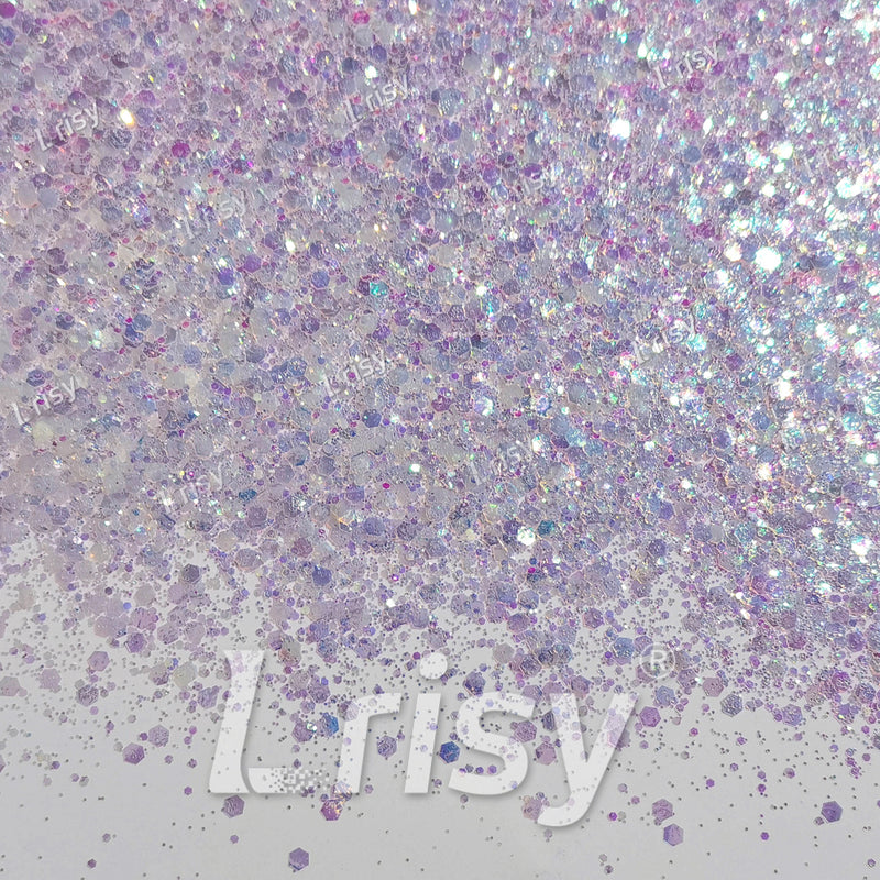 Mixed Dream Pink And White Iridescent Solvent Resistant Glitter S321A