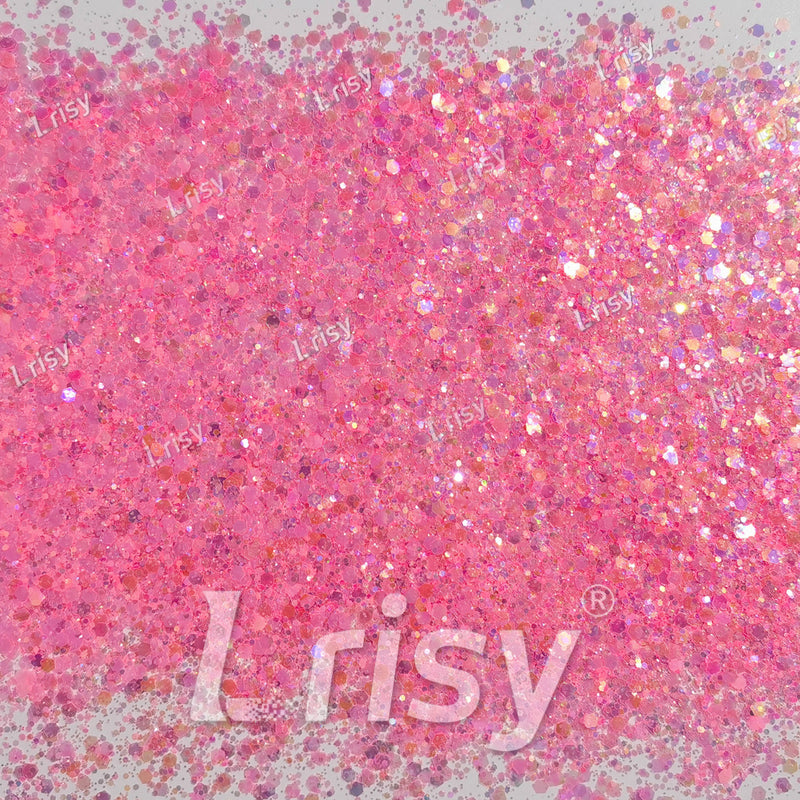 Mixed Pale Pink Iridescent Solvent Resistant Glitter S502R