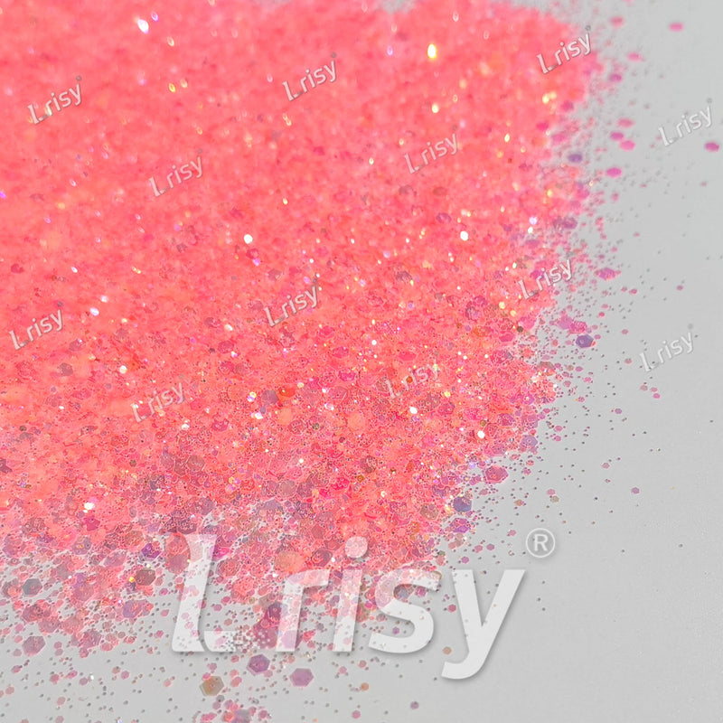 Mixed Light Red Iridescent Solvent Resistant Glitter S508AR