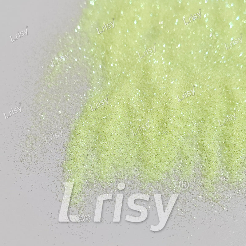 0.2mm Pale Lemon Green Iridescent Solvent Resistant Glitter S500R