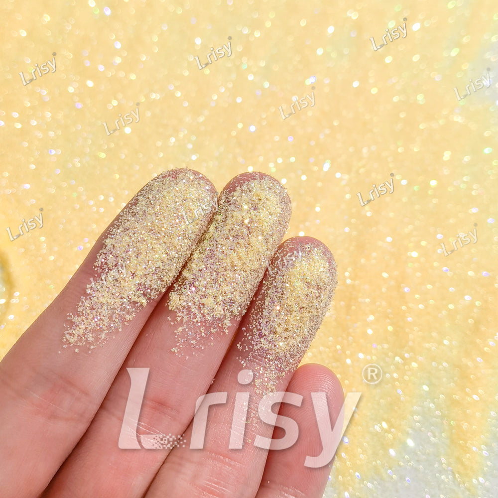 0.2mm Lemon Yellow Iridescent Solvent Resistant Glitter S504R