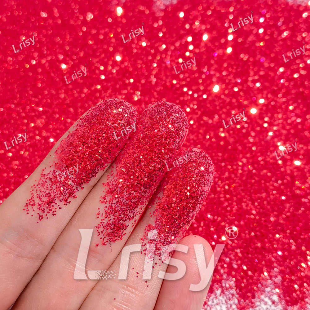 0.4mm Peony Red Brightness Iridescent Glitter F338R