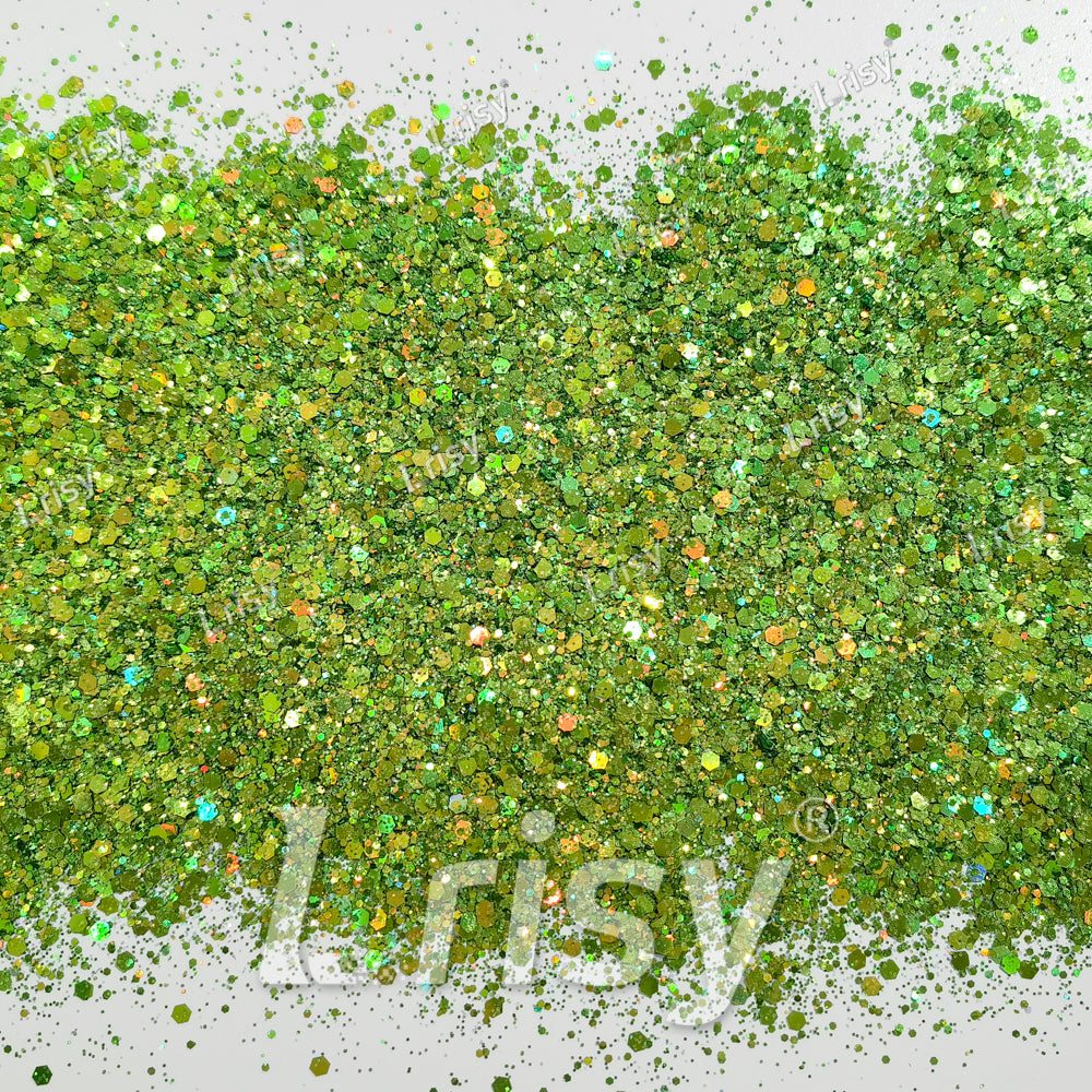 General Mixed Green To Gold Color Shift Solvent Resistant Glitter S-BSL204