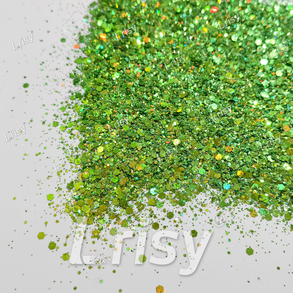 General Mixed Green To Gold Color Shift Solvent Resistant Glitter S-BSL204