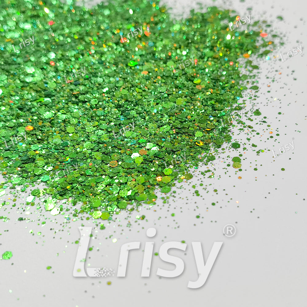 General Mixed Green To Gold Color Shift Solvent Resistant Glitter S-BSL204