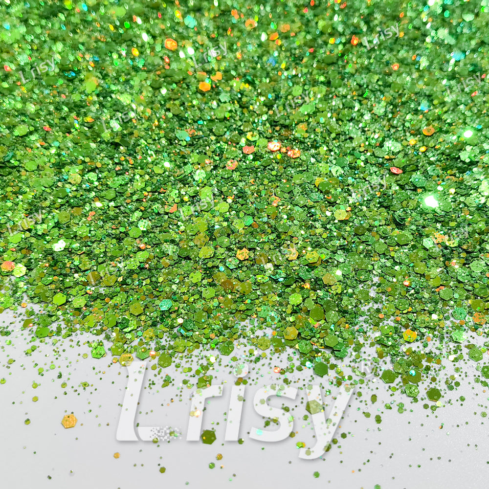 General Mixed Green To Gold Color Shift Solvent Resistant Glitter S-BSL204