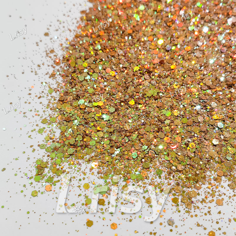 General Mixed Jacinth To Green Color Shift Solvent Resistant Glitter S-BSL202