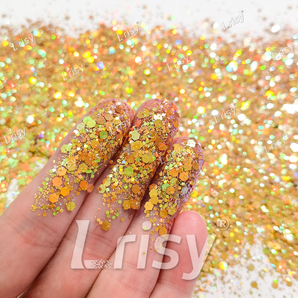 General Mixed Jacinth To Green Color Shift Solvent Resistant Glitter S-BSL202