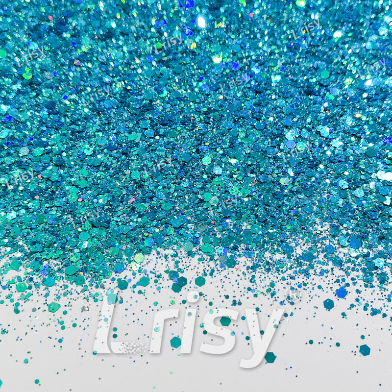 General Mixed Sea Blue To Green Shift Solvent Resistant Glitter S-BSL205
