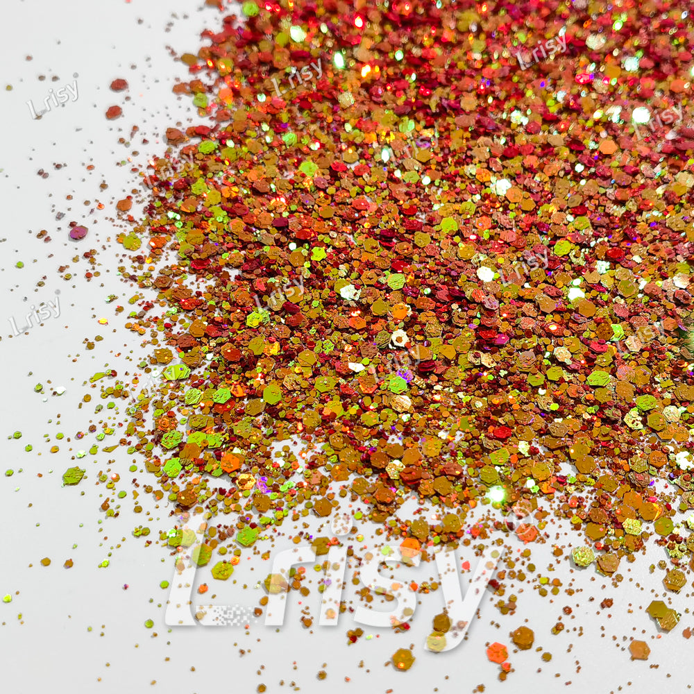 General Mixed Jacinth To Green Color Shift Solvent Resistant Glitter S-BSL202