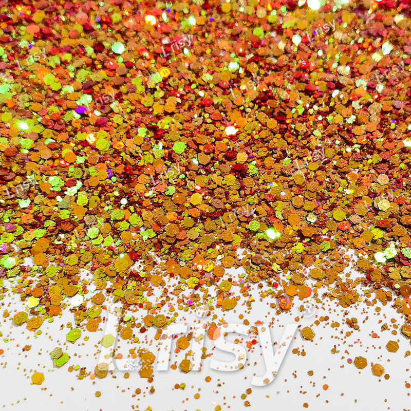 General Mixed Jacinth To Green Color Shift Solvent Resistant Glitter S-BSL202