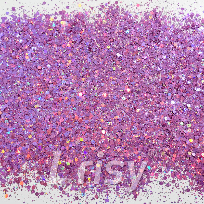 General Mixed Pink To Purple Color Shift Solvent Resistant Glitter S-BSL206