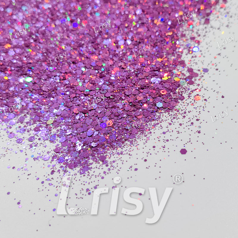General Mixed Pink To Purple Color Shift Solvent Resistant Glitter S-BSL206