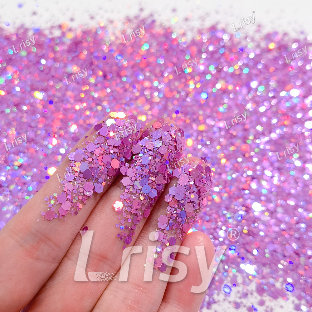 General Mixed Pink To Purple Color Shift Solvent Resistant Glitter S-BSL206