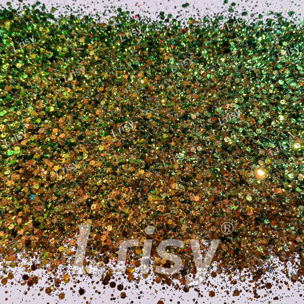 General Mixed Forest Green To Brown Color Shift Solvent Resistant Glitter S-BSL208