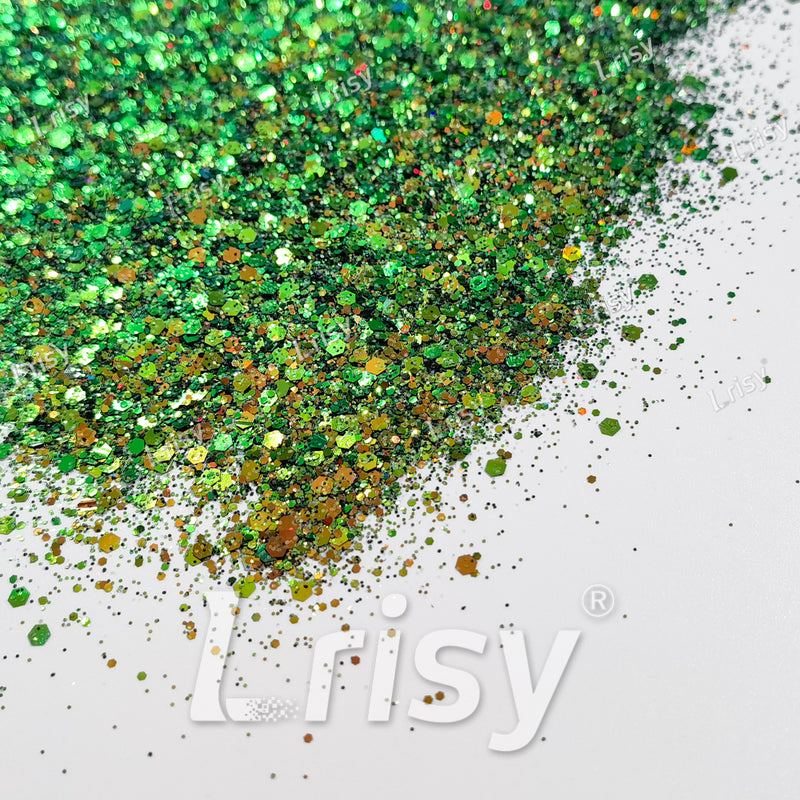 General Mixed Forest Green To Brown Color Shift Solvent Resistant Glitter S-BSL208