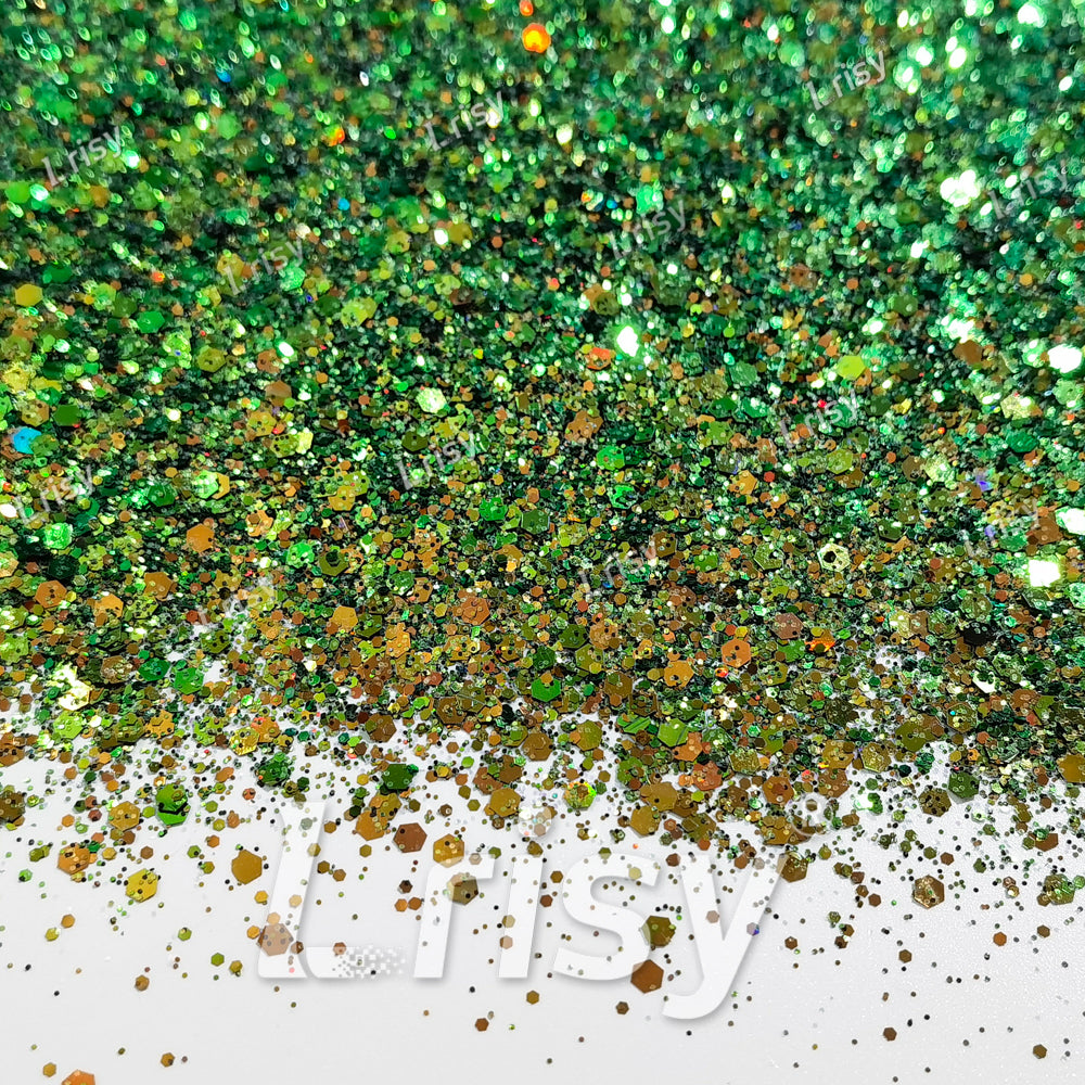 General Mixed Forest Green To Brown Color Shift Solvent Resistant Glitter S-BSL208