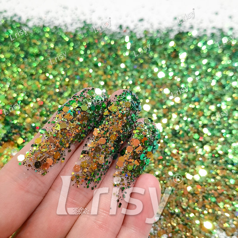 General Mixed Forest Green To Brown Color Shift Solvent Resistant Glitter S-BSL208