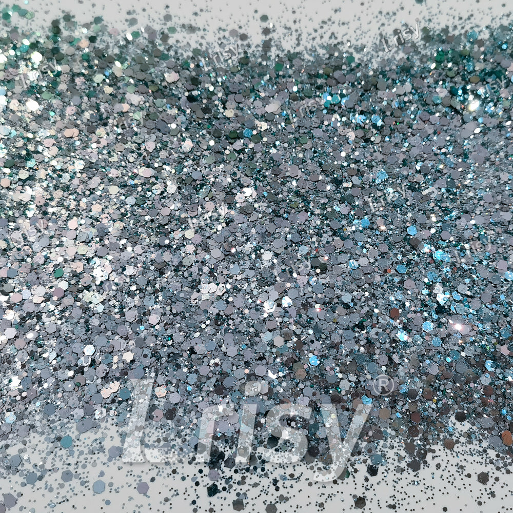 Silver To Jungle Green Chameleon Mixed Color Shift Glitter C-BSX013