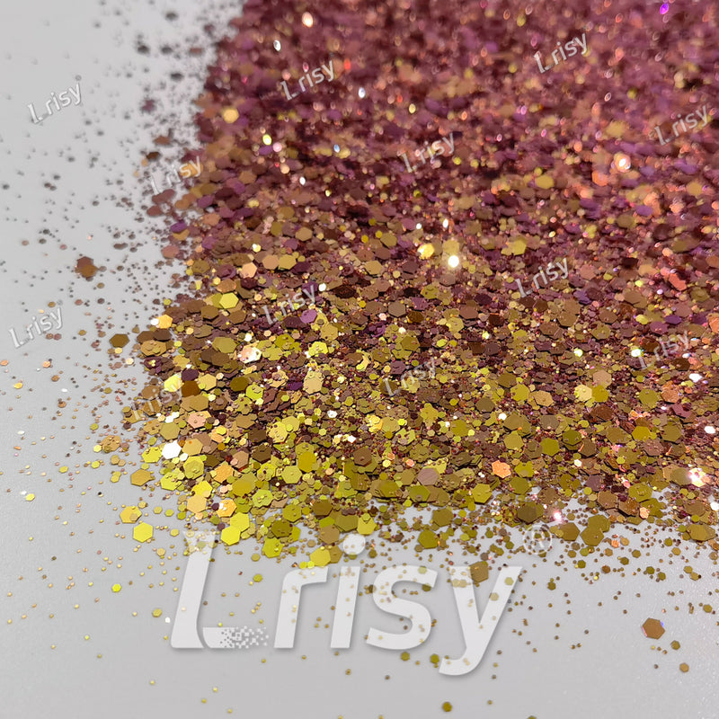 Gold To Purple Taupe Chameleon Mixed Color Shift Glitter C-BSX012