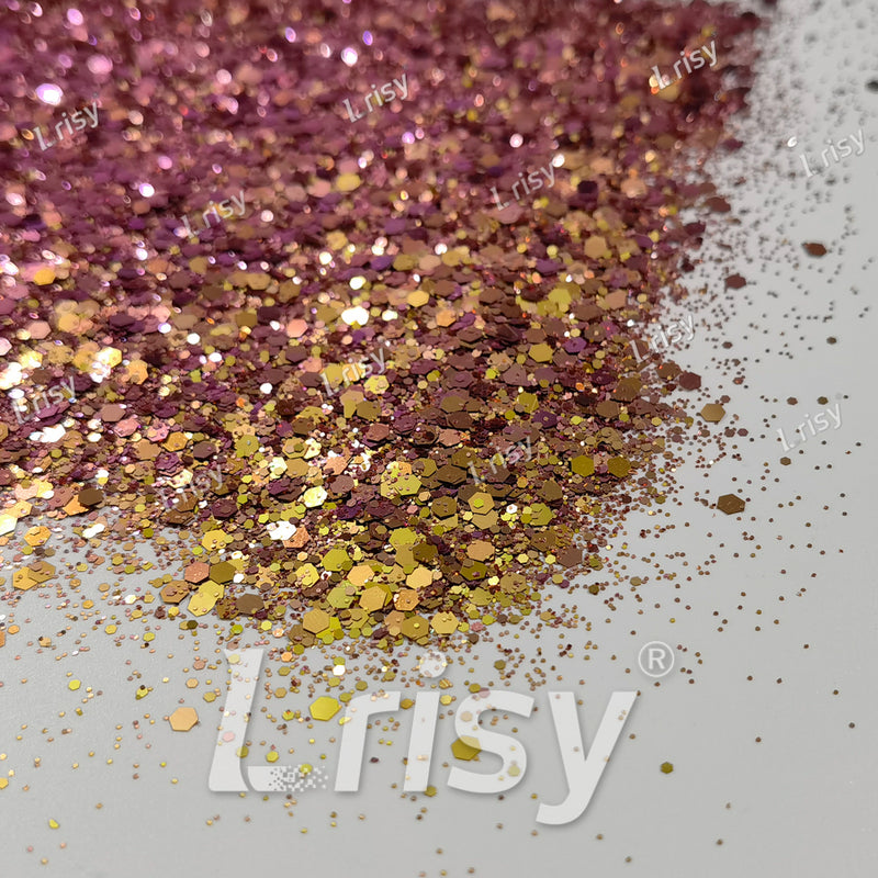 Gold To Purple Taupe Chameleon Mixed Color Shift Glitter C-BSX012